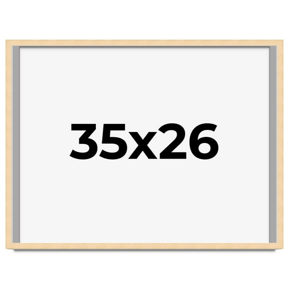 35x26 Frame Natural Wood Picture Frame | 0.75 Inch Moulding Width | with UV Acrylic Plexiglass,