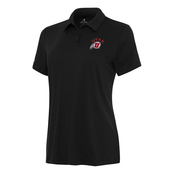 Women's Antigua Black Utah Utes Reprocess Polo