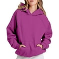 thumbnail image 2 of Holzkary Women's Hoodies Sweatshirts Cute Long Sleeve Tops Loose Pullover Shirts with Pocket Womens Oversized Fleece Sweatshirts Sweaters Spring Outfits 2025 Pullover Fall Winter Clothes Wine Xxl, 2 of 4
