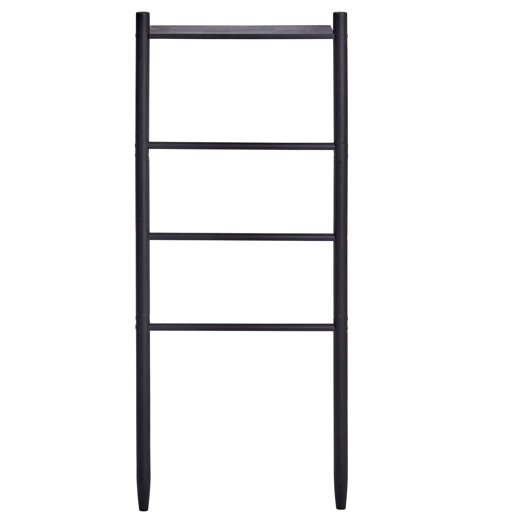 Better Homes & Gardens Springwood Freestanding Acacia Wood Towel Ladder, 4 Tiers, Black