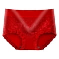 thumbnail image 1 of Fgnfyis sous-Vêtements pour Femmes Culottes Mode Femme Taille Mi-Haute Coton Dentelle Confortable Respirant sous-Vêtements Culottes Rouges TTG, 1 of 5