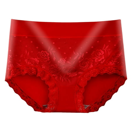 Xiaoxatg Sexy Panties for Women Women Fashion Solid Mid Waist Lace Comfortable Breathable Underwear plus Size Panties Lace