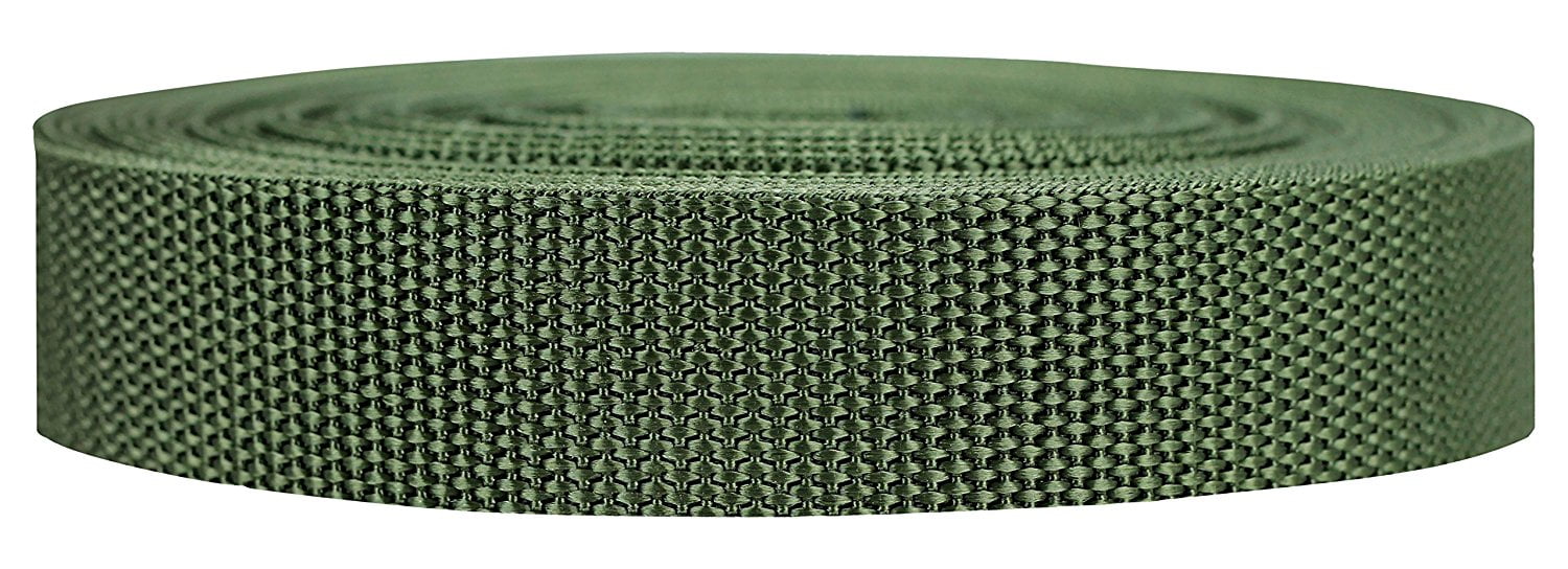 Strapworks Heavyweight Polypropylene Webbing 3/4 Inch x 50 Yards Heavy Duty Poly Strapping for Outdoor DIY Gear Repair Olive Drab 