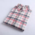 thumbnail image 4 of UVEASISHA Button Down Plaid Shirt for Women Long Sleeve Casual Office Work Shirts Lightweight Collared Comfy Shacket Jackets with Pocket Pink L, 4 of 5