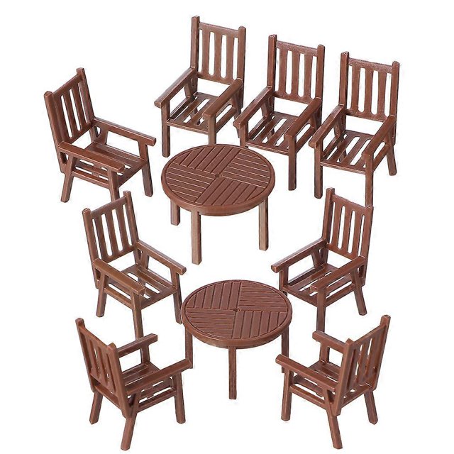 Miniature Table and Chair Set with Realistic Design for Decor 2Sets