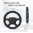 thumbnail image 3 of Logiee Navy Blue Geometric Print Breathable Elastic Steering Wheel Cover, Non-Slip Stretch Steering Wheel Protector,Universal 15 Inch Fit Auto, Suvs, Truck, 3 of 6