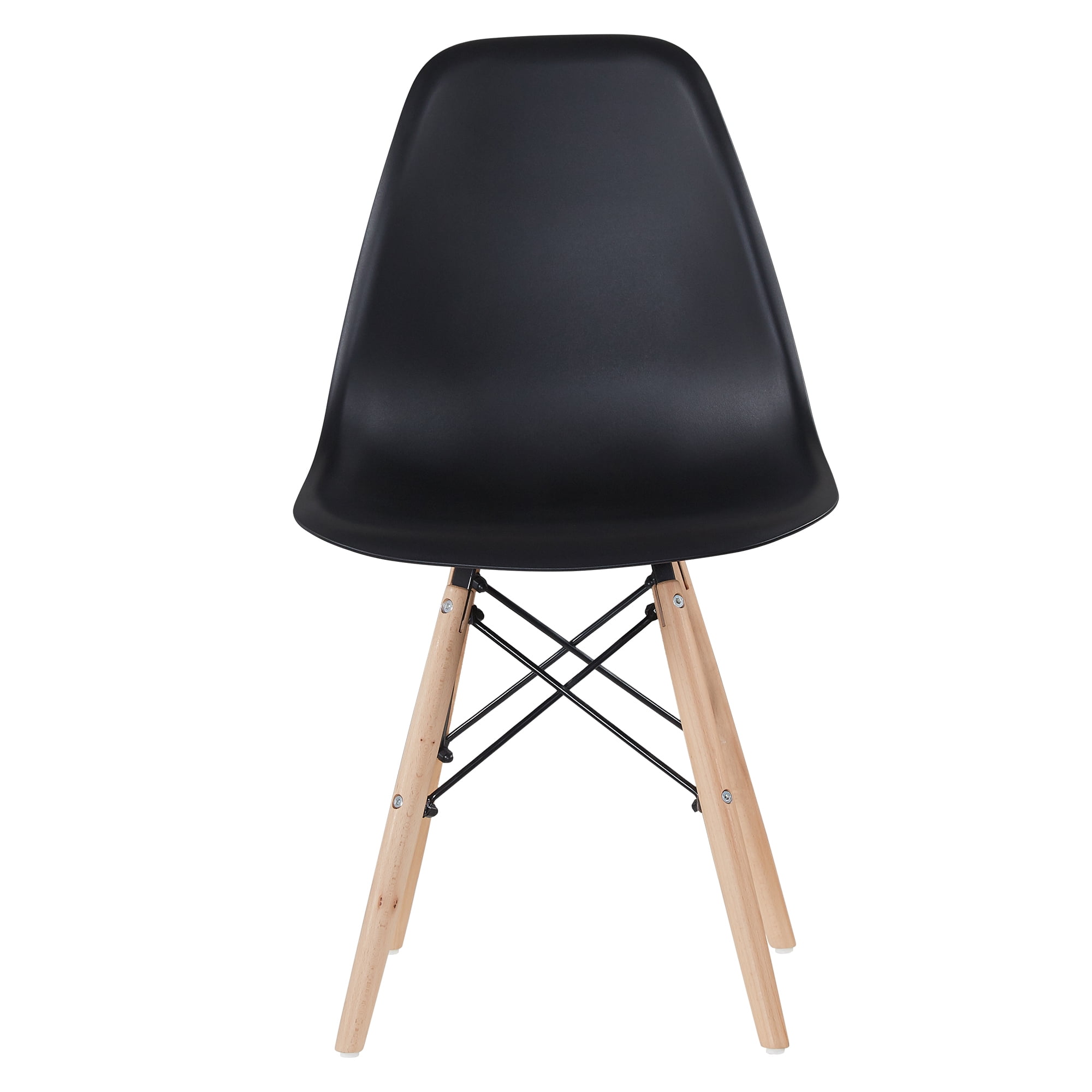 Kepooman Set of 4 Modern Armless Dining Chairs with Wood Legs, Black Kepooman Set of 4 Modern Armless Dining Chairs with Wood Legs, Black