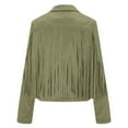 thumbnail image 4 of Hauaitttt Women's Casual Jackets Short Slim Fit Suede Fringe Coat Classic Outerwear for Daily Fall Winter Womens Sweat Jacket Light Weight Jackets for Women with Zipper Pockets Women Dress Jacket, 4 of 4