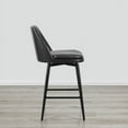 thumbnail image 4 of CHITA 27 inch Counter Height Swivel Bar Stools Low Back Set of 3,Faux Leather in Black, 4 of 7