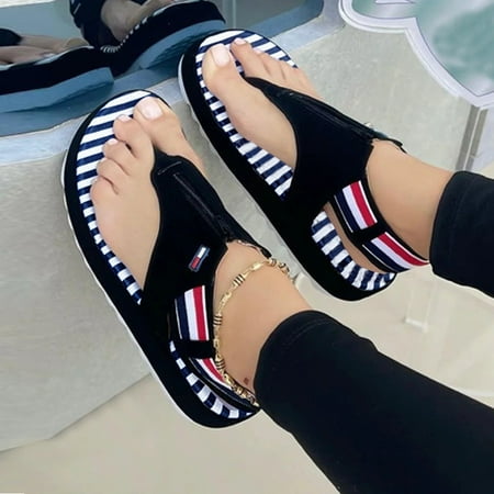

Open Toe Flip Flops Slippers Lightweight Thick Sole Ankle Straps Buckle Sandals Women s Footwear