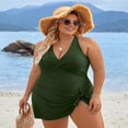 thumbnail image 4 of OUSITAID Women Plus Size Swimsuit One Piece Tummy Control Bathing Suits Swim Suits  (4XL  Black Green), 4 of 8