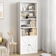 thumbnail image 1 of 71.4 - pulgada industrial - style six - layer de madera estante con doors, estilo rural style para exposición y almacenamiento rack, 1 of 10