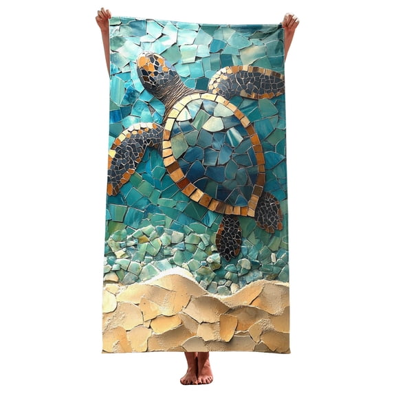 Hellosay Boys Beach Towel Kid Toddler Microfiber Oversized Absorbent Blanket Baby Girls Turtle Vacation Accessories 27"x61"