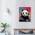 thumbnail image 3 of ARISTURING  Panda Graffiti Canvas Print Wall Art DJ Animal Wear Headset Pictures Wall Decor Colorful Poster Painting Artwork for Man Cave Living Room Bedroom Home Decor Framed, 3 of 4