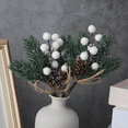 thumbnail image 3 of "Adornos Navideños De Bayas De Pino, 10 Piezas Malubero, Blanco ", 3 of 5