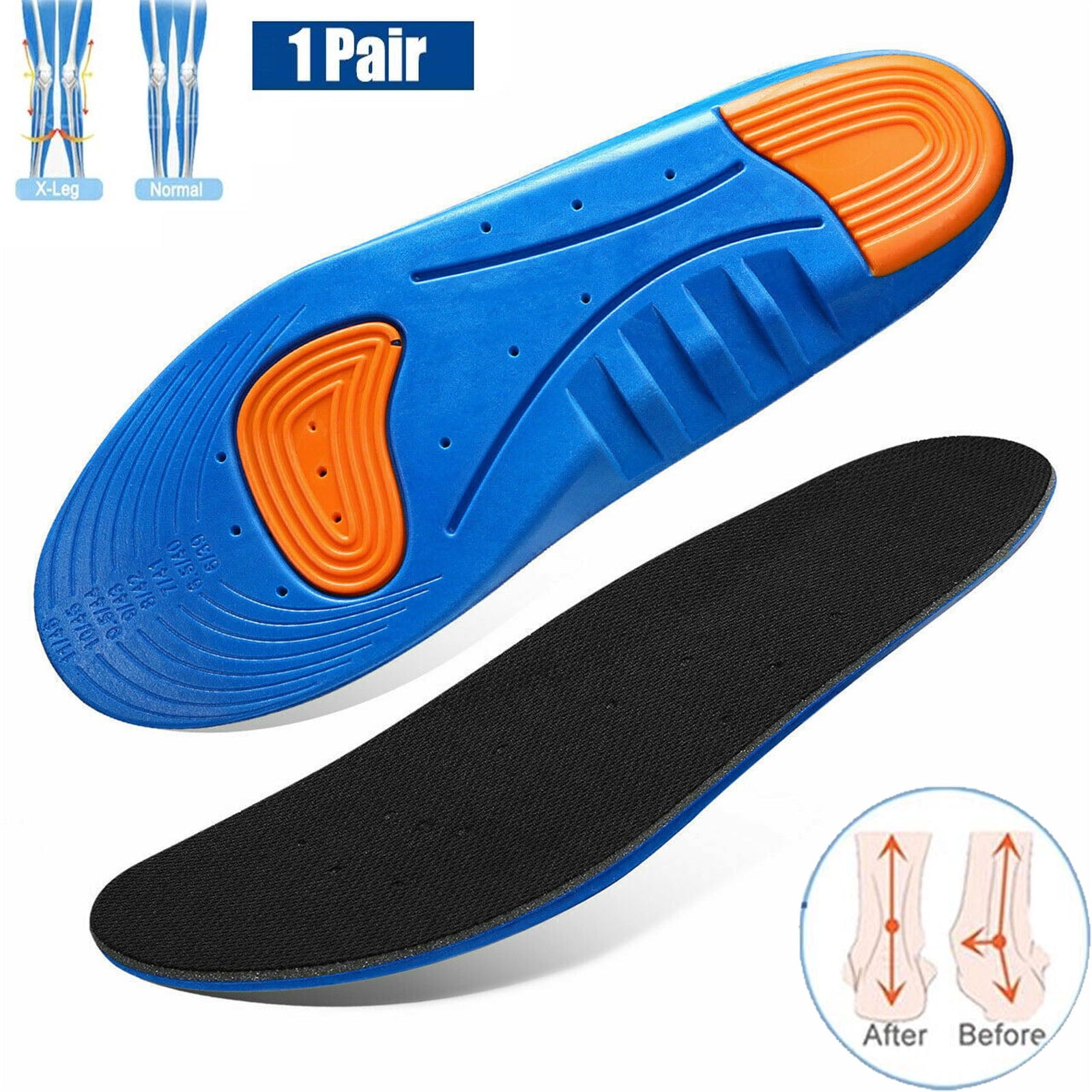 GEL Orthotic Insole Heel Arch Foot Blisters Sport Pad Cushion Orthotic Support Insoles for