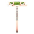thumbnail image 3 of 2.38ct Marquise Cut Green Natural Peridot 18k Pink Rose Gold Engraving Statement Bridal Wedding Halo Designer Ring Size 9.5, 3 of 5