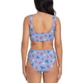 thumbnail image 3 of Wukai Strawberry And Flowers Women's Bikini Set Two Piece,wimsuit High Waisted V Neck Twist Front Adjustable Spaghetti Straps Bathing Suit-Large, 3 of 7