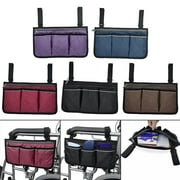 Wheelchair Armrest Side Bag, Waterproof Storage Pouches for Wheelchair, Mobility Scooter, Walker, Rollator Carry Accessories, Purple