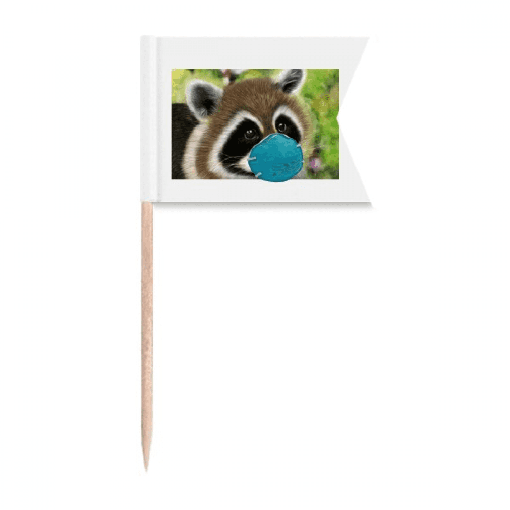 Lovely Head Raccoon Animal Expression Toothpick Flags Labeling Marking