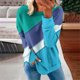 thumbnail image 1 of ICHUANYI Clearance Women's Fashion Printed Loose T-shirt Long Sleeves Blouse Round Neck Casual Tops Sweatshirt Hoodies(Purple, XL) ICHUANYI WER2023081512089, 1 of 5