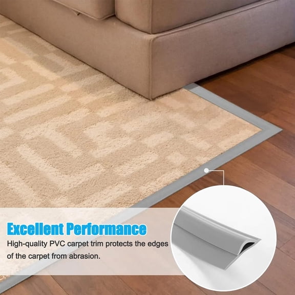 3.3ft Floor Edging Strip Self Adhesive, Durable Carpet Edge Trim for Tile and Carpet