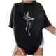 thumbnail image 5 of Moda mujer damas hombros caídos mangas sueltas manga corta Top pulóver Tops Pompotops  hfajkhk125958, 5 of 9