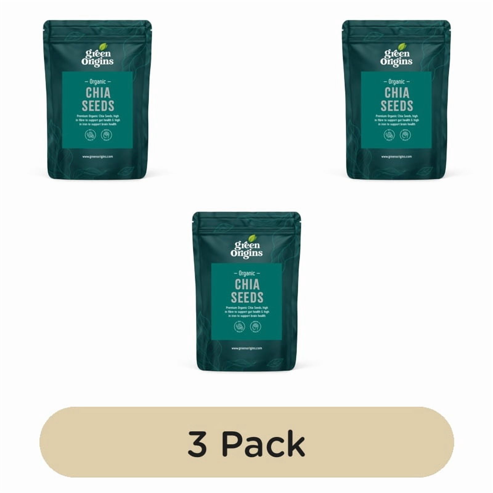 Green Origins Organic Raw Chia Seeds 300g, British Import (Pack of 3)