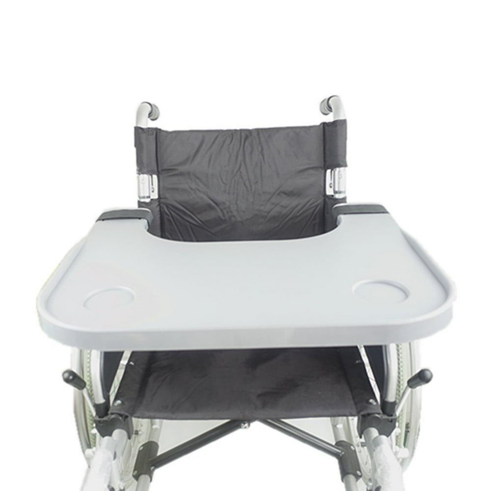 Wheelchair Lap Tray, Gray Wheelchair Tray Table Accessories with 2 Cup