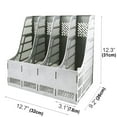 thumbnail image 2 of SAYEEC Desktop Magazine Holder Desk File Organizer 4 Compartments Vertical File Dividers Book Holder Frames Document Cabinet Rack Storage Organizer Box for Home Office School, 2 of 7