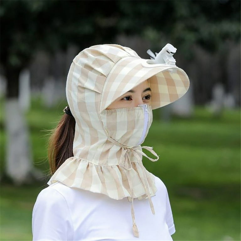 RONSHIN Polyester Anti-UV Face Mask For Outdoor Cycling Sunscreen Hat Sun  With Fan 