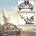 thumbnail image 6 of Patio Garden Bench Bronze Park Yard Furniture Cast Aluminum Rose Antique, 6 of 7