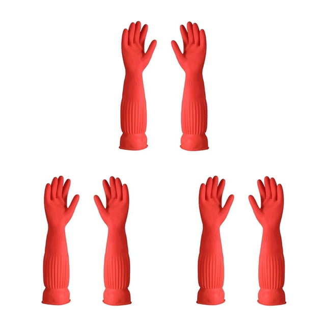 Wosthever Guantes de trabajo para el hogar Guantes gruesos de limpieza de invierno cálidos Platos Protección de manos Protector Suministros Type3 NO3