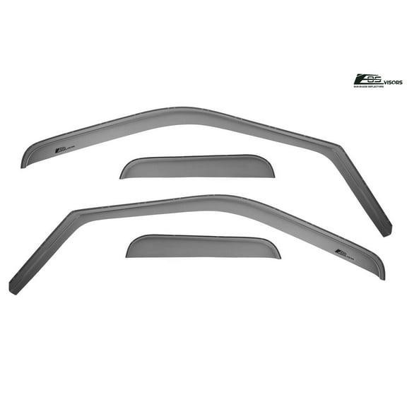 Replacement For 2009-2016 Ford F250 F350 F450 F550 Extended Cab Models | EOS Visors JDM In-Channel Style SMOKE TINTED Side Vents Window Deflectors Rain Guard DWV-V20_DWV-V22