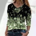 thumbnail image 2 of Pompotops T-shirt Décontracté à Manches Longues Imprimé Fleurs Printemps Automne Col en V pour Femmes Liquidation, 2 of 5