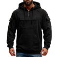 thumbnail image 3 of DDAPJ pyju Oversized Cargo Hoodies for Men Quarter Zip Pullover Raglan Long Sleeve Drawstring Athletic Hiking Work Sweatshirts with Multi Pockets L, 3 of 8