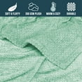 thumbnail image 4 of PAVILIA Soft Fleece Light Green Throw Blanket for Couch, Lightweight Plush Warm Blankets for Bed, Fuzzy Cozy Flannel Blanket Throw for Sofa, Travel, Jacquard Pattern, Mint Green, Twin, 60x80 inch, 4 of 8
