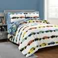 thumbnail image 3 of Lush Decorr Race Cars Reversible Oversized With Printed Sheet Set Comforter White/Multi 5Pc Set Twin, 3 of 11