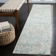 thumbnail image 3 of SAFAVIEH Madison Nita Vintage Floral Runner Rug, Ivory/Teal, 2'2" x 12', 3 of 8