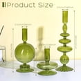 thumbnail image 2 of Juego de 3 portavelas de cristal Rtteri Groovy Wavy, color verde, 2 of 7