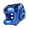 thumbnail image 1 of Casco de boxeo suave y transpirable de cobertura completa, equipo de protección para artes marciales. Azul, 1 of 9