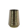 thumbnail image 1 of Vase Rond en Céramique avec Motif Peigné, Petit, Or, 1 of 1