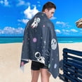 thumbnail image 5 of GZHJMY Cute Spaceship Rocket Beach Towel Quick Dry Absorbent Bath Towels Sandproof Lightweight Towel for Gym Yoga Sports Swimming - 31x71in Bath Towels, 5 of 7