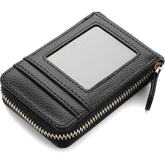 RFID Blocking Women's Transitional Accordion Card Wallet, Black