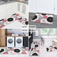 thumbnail image 5 of Geometric Flower and Dahlia White Anti Fatigue Kitchen Rugs Set Of 2, Non Slip Washable Decorative Floor Mats for Kitchen Sink Laundry, 17"x30" and 17"x47", 5 of 6