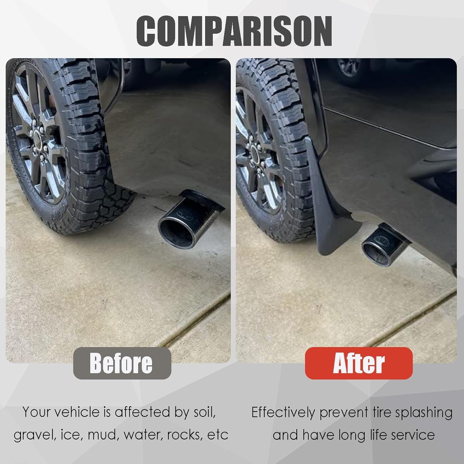 Mud Flaps for 2023 2024 2025 Toyota Tundra Accessories All Weather Guard Mud Guards Splash Front & Rear Mud Flaps for Tundra 2022-2025 - 4PCS