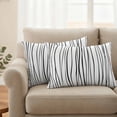 thumbnail image 2 of Black Outdoor Waterproof Pillow Covers, Abstract Lines Gradient Minimalist Modern Texture Decorative Rectangle Throw Pillowcase Sofa Cushion Sham for Patio/Couch/Chair, 20"x12" 2 Pack, 2 of 8