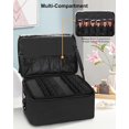 thumbnail image 4 of Makeup Bag Large Makeup Case Professional Cosmetic Storage Organizer Box Brush Holder with 3 Clear Set Bags for Makeup Artists with Shoulder Strap & Adjustable Dividers, 4 of 7