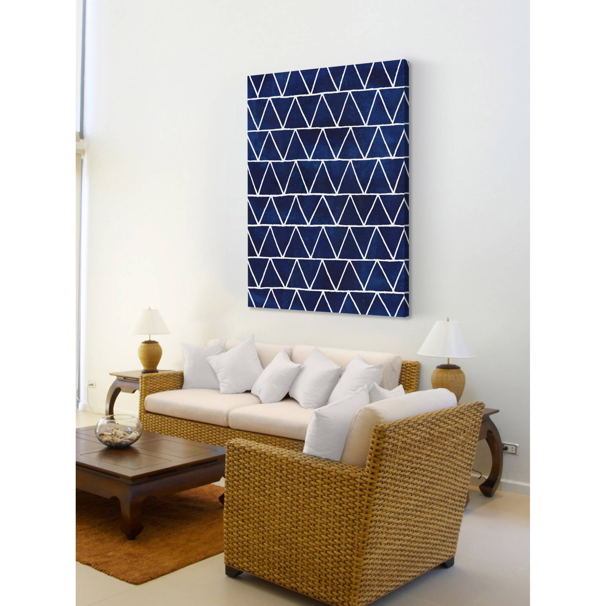 Marmont Hill "Indigo Pattern IV" Painting Print on Wrapped Canvas