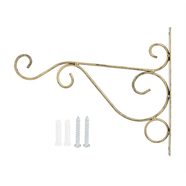 Soporte para colgar en la pared de hierro Retro, soporte para plantas, gancho para colgar, decoración del jardín del hogar, latón antiguo pequeño